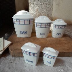 c81 陶器のスパイスポットセット　三色