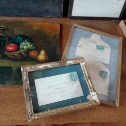 z166 古い封筒入り額　小