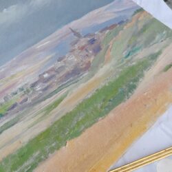 z192 油絵　シエラ山の嵐